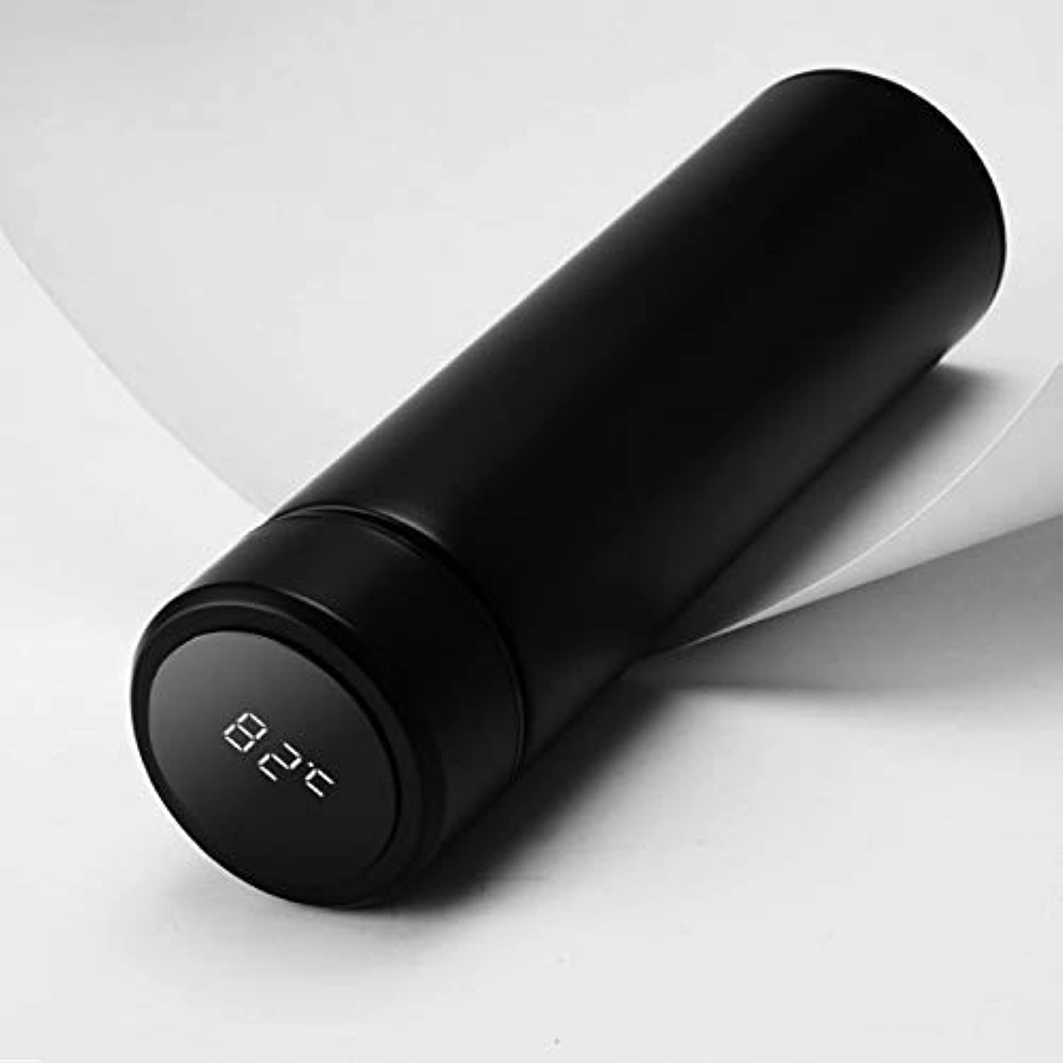 Thermos Double Stainless Steel Wall Smart Flask Vacuum Insulated Water Bottle with LED Temperature Display | Perfect for Hot and Cold Drinks | for Campaign Travelling (Black, 500 ml)