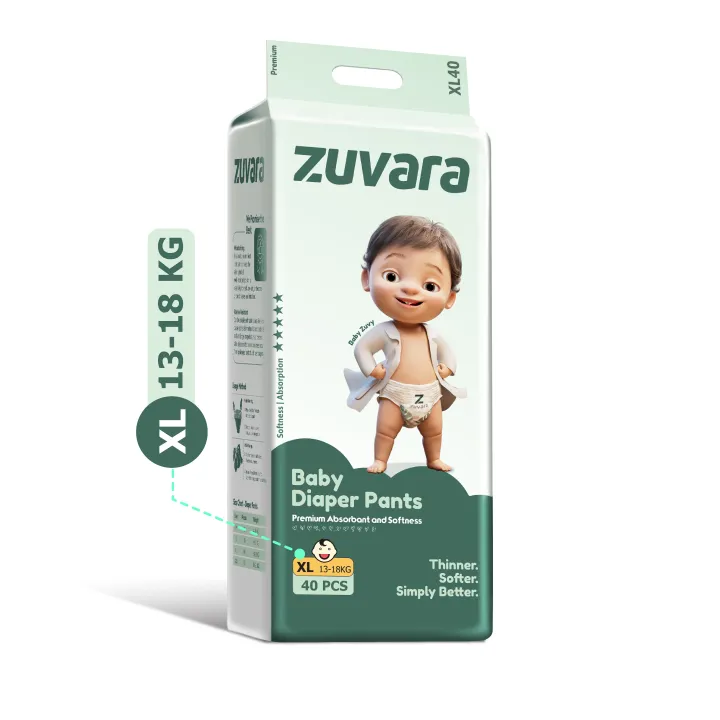 Zuvara Feather Diaper Pants - XL (Pack Of 40)